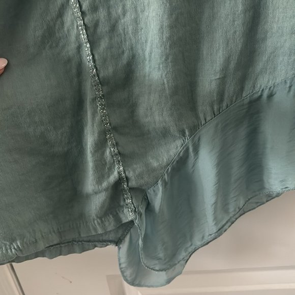 Teal Green Made in Italy 100% Linen Women’s Blouse 🇮🇹 - Picture 4 of 7